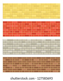 Different color brick textures collection