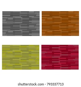 Different color brick textures collection. Flat design.
