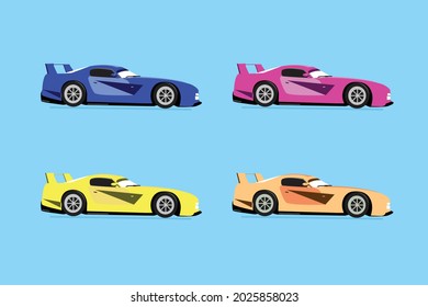 Different color car illustration, Vector cars
