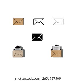 Different color email icon set