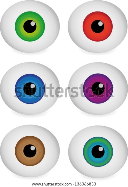 Different Color Eye Balls Vector Illustration Stock Vector (Royalty ...