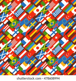 Fundo sem emenda de sinalizadores de cores diferentes