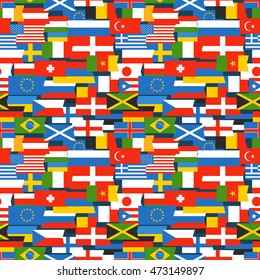 Different color flags seamless pattern