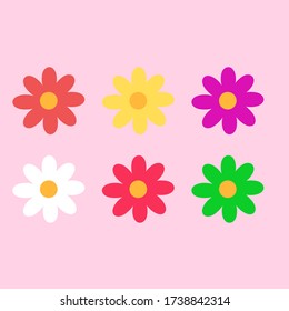 different color flower design, flower vector design concept