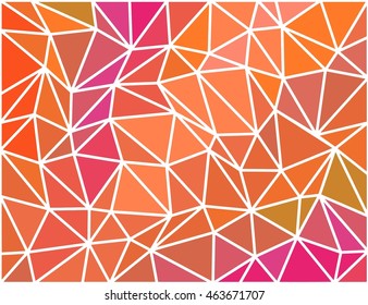 Different color gradient polygonal abstract background with white contour