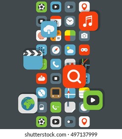 Different color icons of different apps