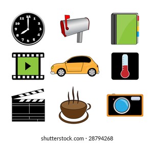 Different color icons. Vector