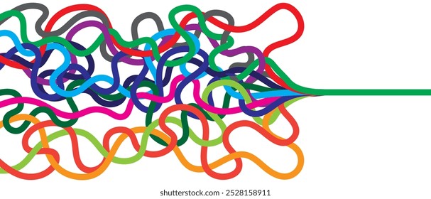 different color lines connecting to one line or multiple paths joining to one path