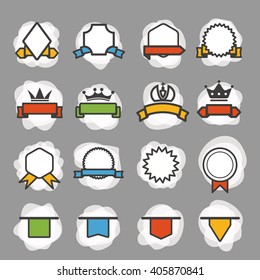 Different color logos template and flags clip-art