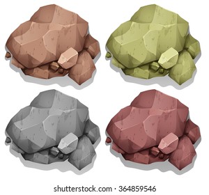 Different color of natural rocks illustration