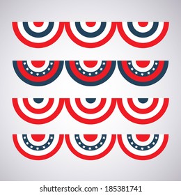 different color options flag bunting to decorate for Independence Day