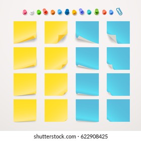 Different color paper stickers collection. Template for a text