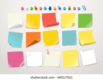 Different Color Paper Stickers Collection Template Stock Vector ...