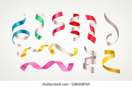 Different color ribbons vector clipart isolated on white background