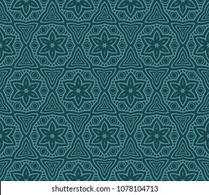 Different color seamless retro lace pattern with floral decoration illustration.