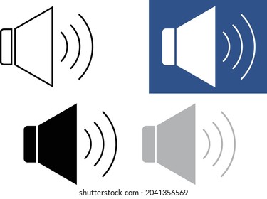 Different color set of icons for speaker volume loudspeaker