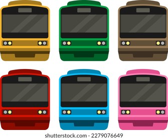 Different color set of trains.