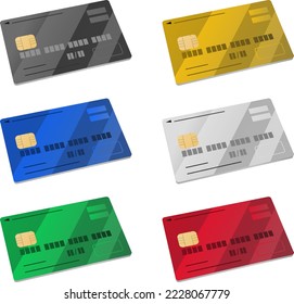 Diferentes juegos de colores de tarjetas de crédito.