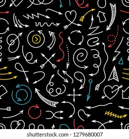 Different color simple arrows seamless background