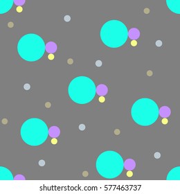 Different color and size circles on the grey background