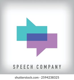 Different color speech bubble logo design. Creative linear speech design, corporate identity. vector