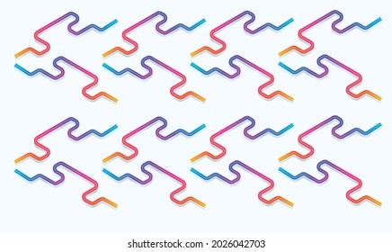 different color of strips placed together on white background