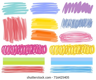Different color strokes on white background illustration