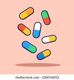 Different color tablet set design vector for medicine icon