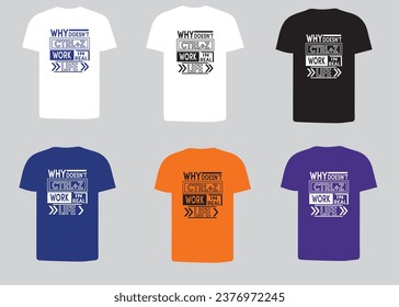 Different color T-shirt template set for men 
