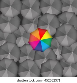 Different color umbrella that show success concept, Vector