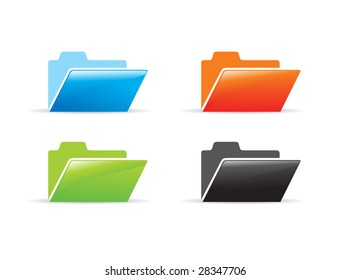 different color vector folder icon