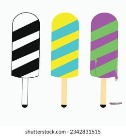 different color Vector popsicle vector illustration