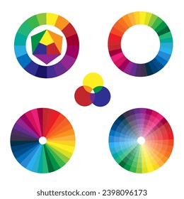 Different color wheels. Vector illustration. EPS 10.