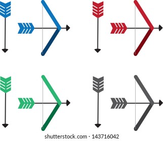 Different colored arrows and bows 