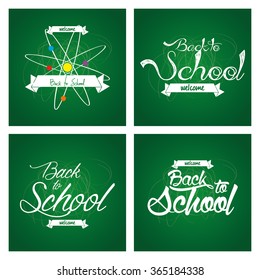 Different colored backgrounds with text and elements for school