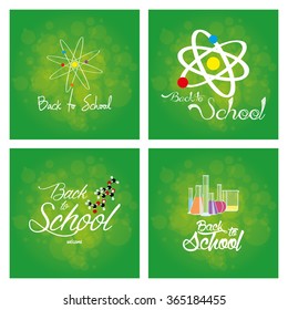 Different colored backgrounds with text and elements for school