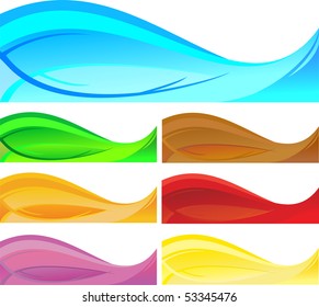 Ilustración de banners de distintos colores