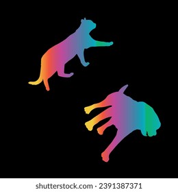 different colored cat and dog stickers in front of the background