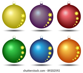 Different colored christmas balls