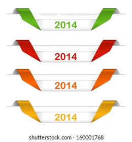 different colored curled strips colored for celebrating of the happy new year 2024 