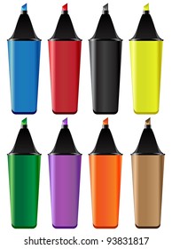 Different colored highlighters
