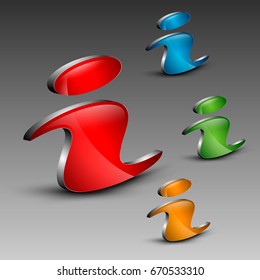 Different colored i for information letters logos. Vector illustration.