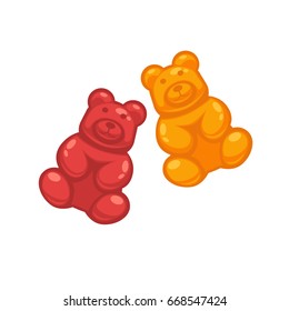 Different colored jelly bears