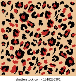 Different colored leopard fur pattern design, pardus and panthera vector illustration background.