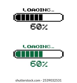 Different colored loading bars at 60% loaded for websites and graphic resources.