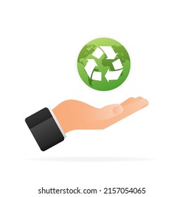 Different colored recycle waste bins vector illustration, Waste types segregation recycling