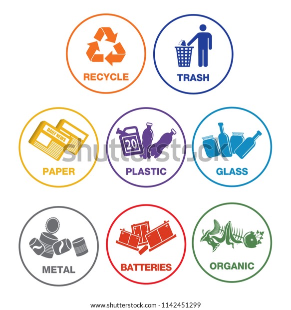 Different Colored Recycle Waste Bins Vector Stock Vector (Royalty Free ...