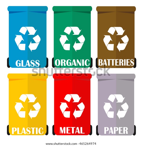 Different Colored Recycle Waste Bins Vector Stock Vector (Royalty Free ...