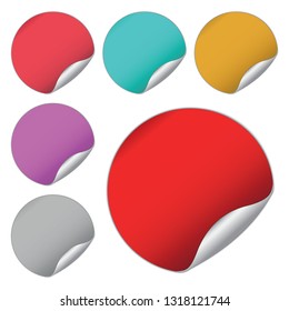different colored round stickers