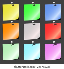 different colored sticky notes